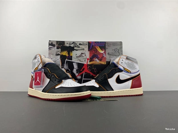 Cheap TBK Jordan Toe Original 1 Angeles Retro High BV1300- Union 3587 Los Black 1015